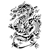 Ideen mit Herz Laser-Kunststoff-Schablone, DIN A4 | perfekt geeignet für Textilgestaltung, Wandgestaltung, Fenster, Papier, Scrapbooking, Kinder, Basteln, DIY (Drache)