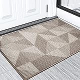 Color&Geometry Fußmatte 60x90cm, rutschfeste Schmutzfangmatte Maschinenwaschbarer, Weicher Haustürmatte Eingangsteppich Türmatte Fußabstreifer für Haustür innen und außen(Braun)
