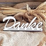 Deko Aufsteller graviert DANKE Schriftzug zum Hinstellen 20 x 7 cm | Dekolando H