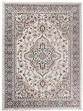 Carpeto Orientteppich Teppich Beige 160 x 220 cm Medaillon Klassisch Muster - Wohnzimmer Schlafzimmer E