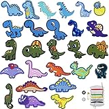 26 Stück Bügelflicken Knie,Dinosaurier Aufnäher,Bügelflicken,Patch Zum Aufbügeln,Patch Zum Aufnähen,Patches,Für Diy T-Shirt Jeans Kleidung Taschen Flick