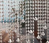 10 x 1M Türvorhang Kristall Girland Crystal Clear Acrylic Bead Garland Türvorhang hängende Partei Dekor Hochzeit DIY Dekor Anhänger Perlenvorhang ( mit Kristallen Diamant )