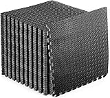 Schutzmatten-Set, 60x60cm, Puzzle Bodenschutzmatte, wasserdichte Unterlage Gym Sportmatte, Rutschfeste Trainingsmatte für Fitnessgeräte für Pool Yoga Keller Garage Büro (16 Scheiben Grau)