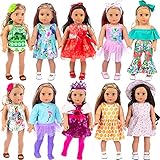ZITA ELEMENT 10 Set Puppenkleidung Kleider für 40cm-46cm Puppen und 16-18 Zoll Dolls Traumkleid Bekleidung Blumenkleid Sommerkleid Puppenk