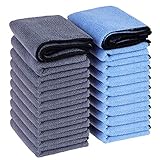 Wemk Mikrofasertücher, 20 Stück Mikrofaser Reinigungstücher, 260GSM, Extrem Weicher, Fusselfreie Poliertücher für die Pflege von Auto, Motorrad und Haushalt, 38x28cm(15' x 11')