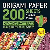 Origami Paper 200 sheets Kimono Patterns 6 (15 cm): Tuttle Origami Paper; High-quality Double-sided Origami Sheets Printed With 12 Patterns; ... Projects Included; 200 Sheets, 6 Inch, 15 C