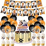 Naruto Geburtstag Dekoration - YUESEN Naruto Birthday Party Dekorations für Kinder Ballon Geburtstags Deko,Banner Zubehör,Cake Topper Birthday Dekoration Zubehör Set for Boy, Girl, Child (46pcs)