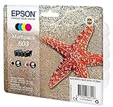 Epson Original 603 Tinte Seestern, WF-2830DWF WF-2835DWF WF-2850DWF XP-2100 XP-2105 XP-3100 XP-3105 XP-4100 XP-4105, Amazon Dash Replenishment-fähig (Multipack 4-farbig) Normalverpackung, S