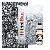 Isolbau Steinteppich SET Marmorkies 25kg + Bindemittel bis 2,5m² Carnico 4/8mm Epoxidharz, Terassenboden, Natursteinboden Marmorkies Bodenbelag, Steinboden Bodenbeschichtung, Marmorstein, Innen Auß