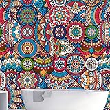 otutun Mosaik Bodenaufkleber, 20 Stück Tile Style Decals Fliesenaufkleber Wasserdicht Selbstklebende Wandfliese Aufkleber Verschiedene Mosaik Wandfliesen Aufkleber für Badezimmer,Treppenaufkleb